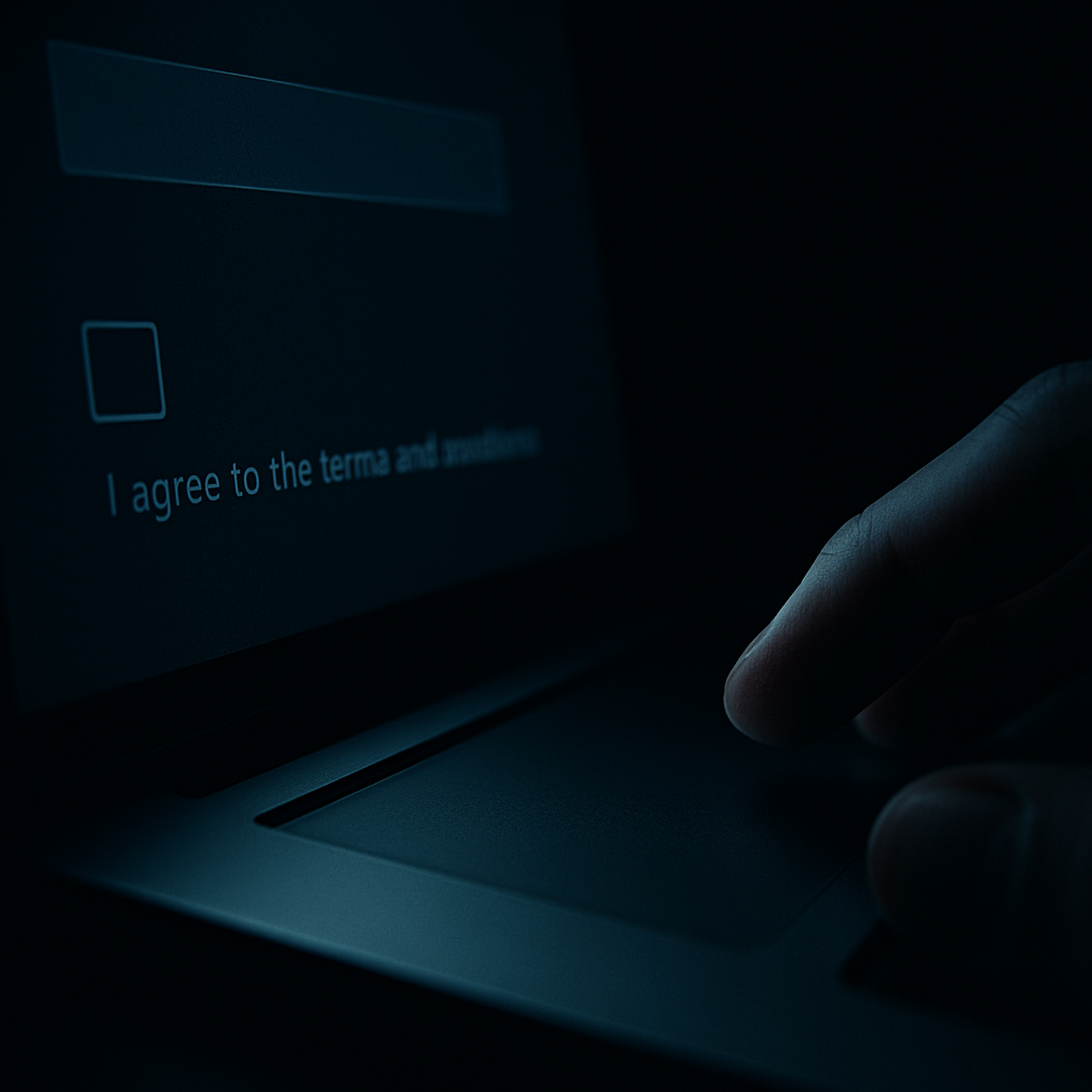 Close-up of a pre-ticked consent checkbox representing dark patterns UK websites ICO enforcement concerns