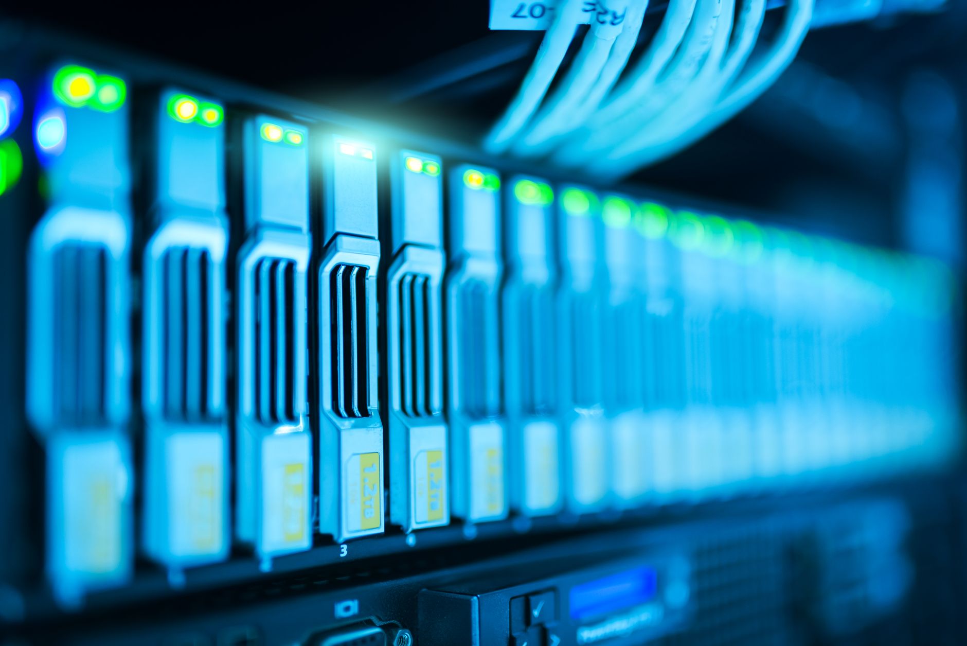 Dark server rack representing the UK national ANPR network centralised database infrastructure